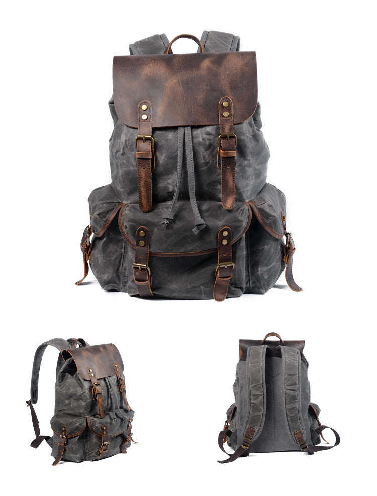 Drawstring Waxed Canvas Rucksack
