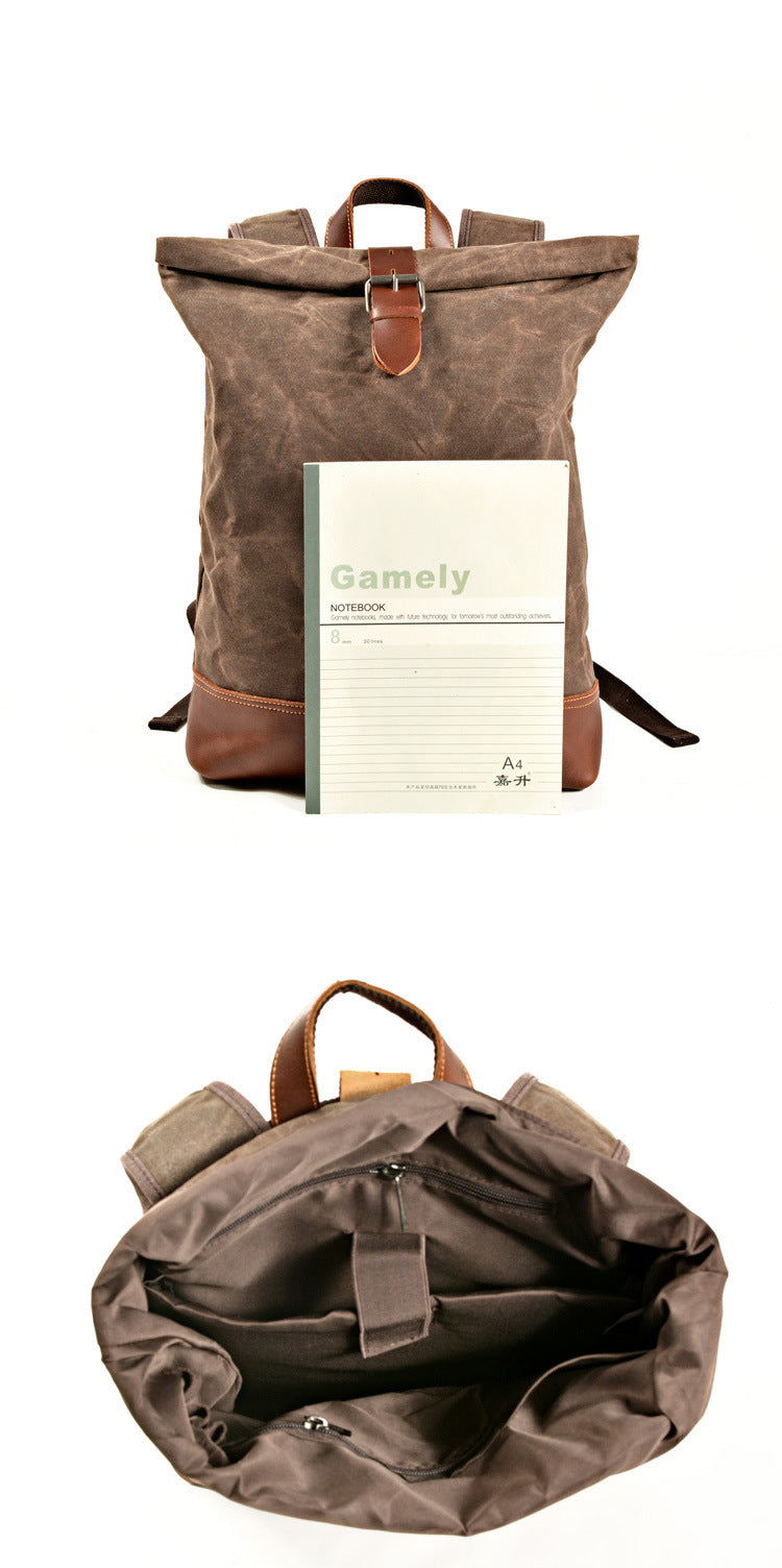 Expandable Canvas Roll-Top Rucksack