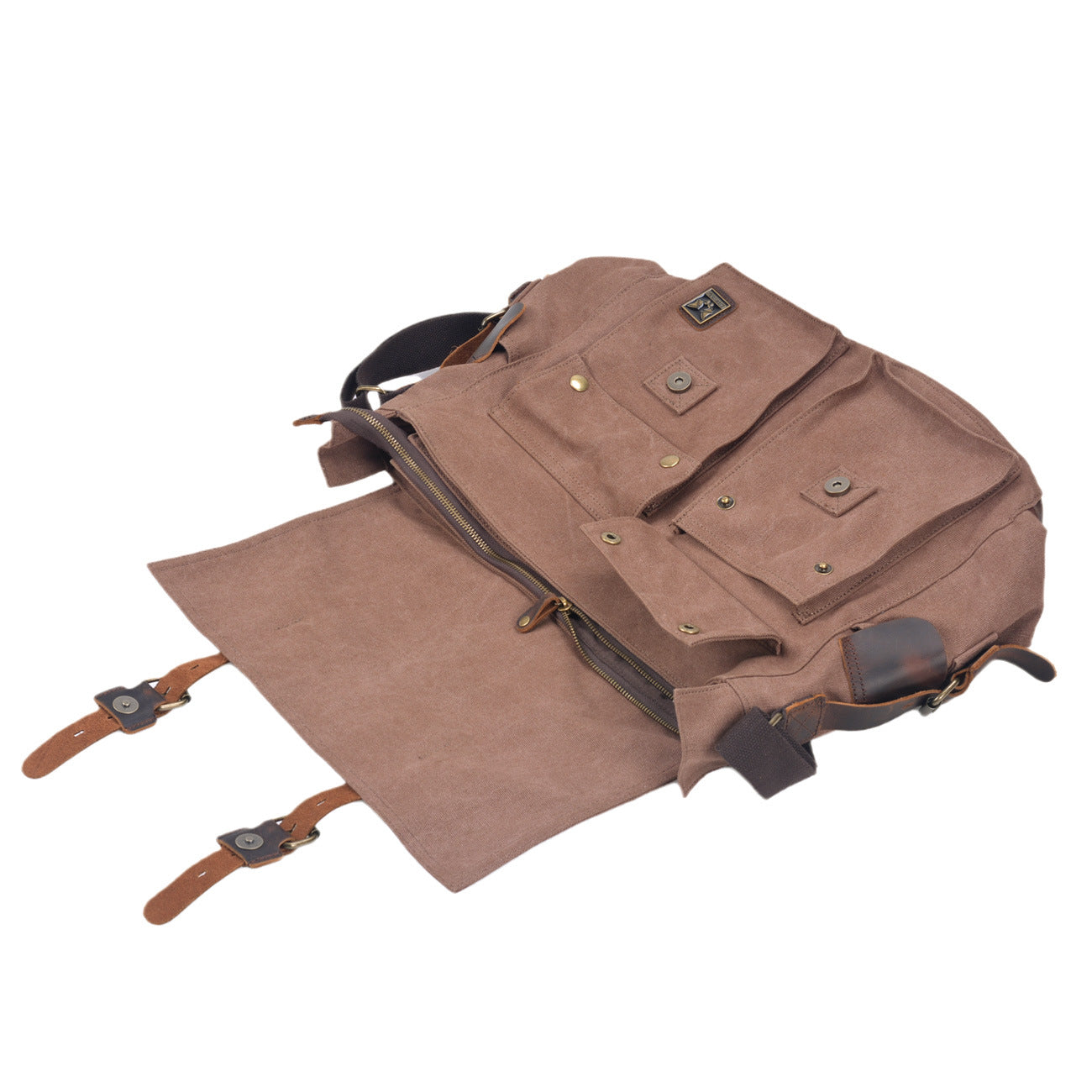 Canvas & Leather Large Messenger
