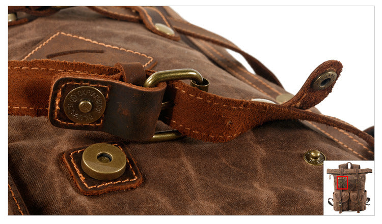 Waxed Canvas Contrast Rucksack