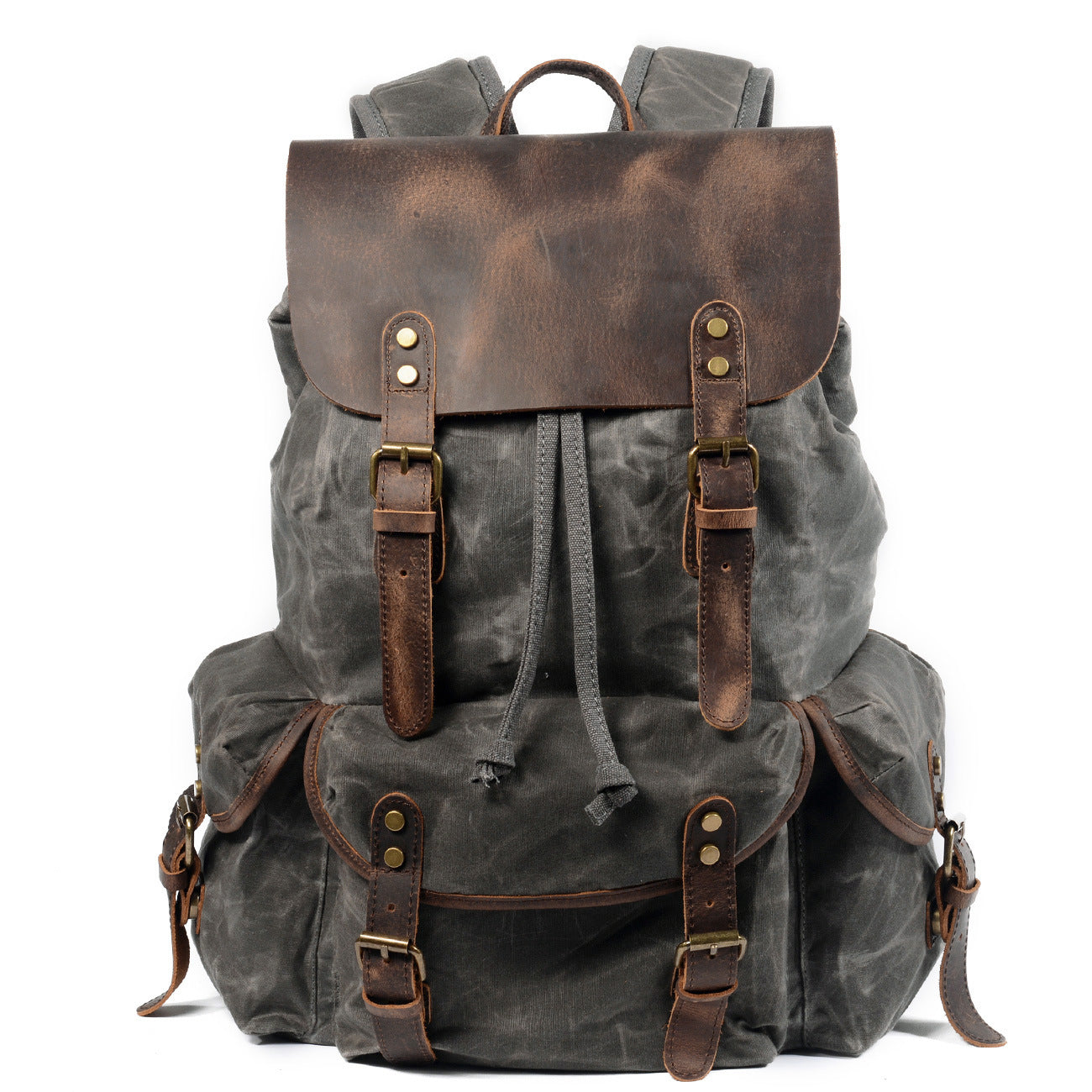 Drawstring Waxed Canvas Rucksack