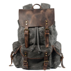 Drawstring Waxed Canvas Rucksack
