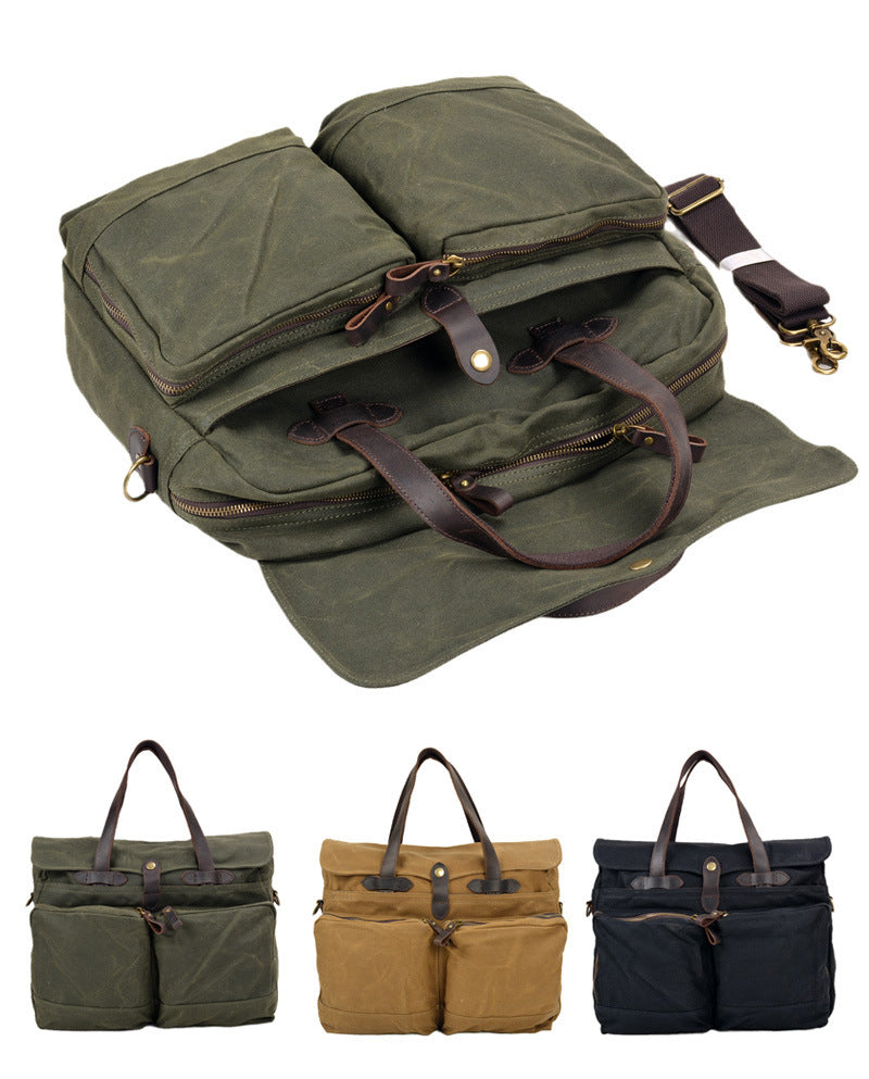 Soft Waxed Canvas Briefcase