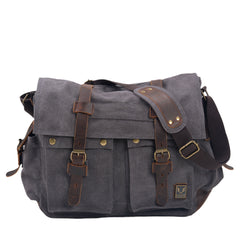 Canvas & Leather Large Messenger