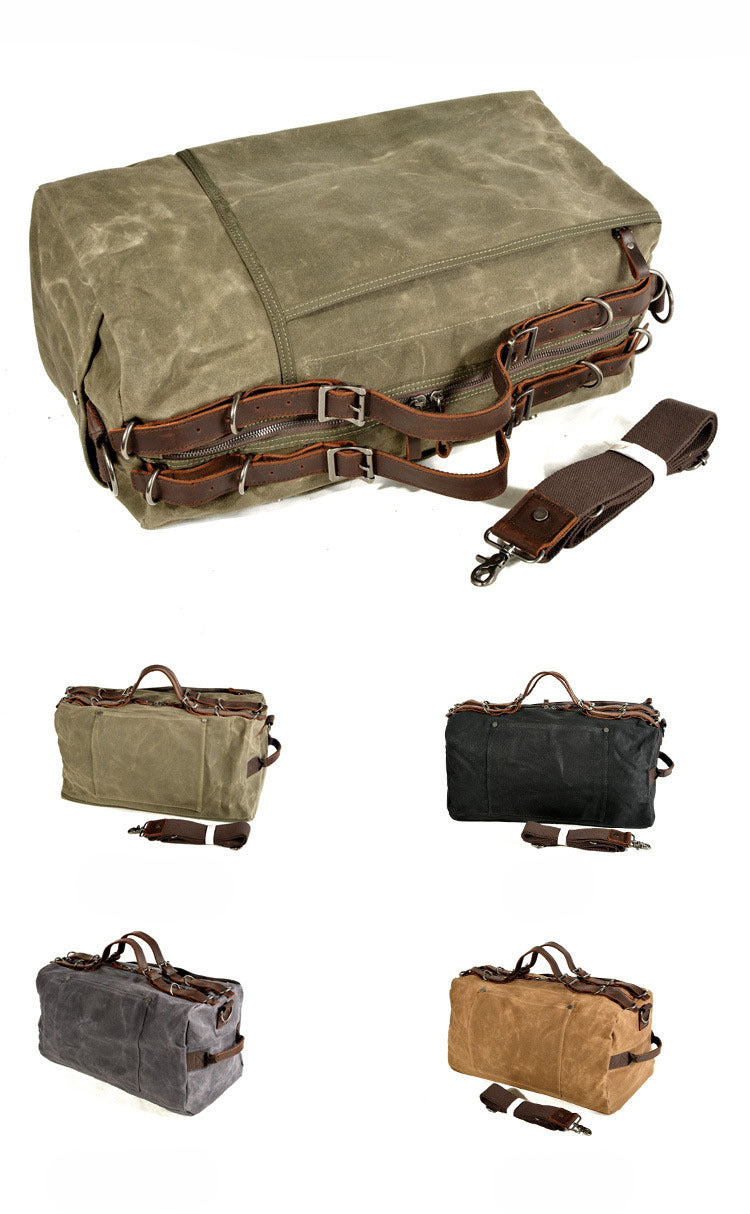 Rough Waxed Canvas Military Bag