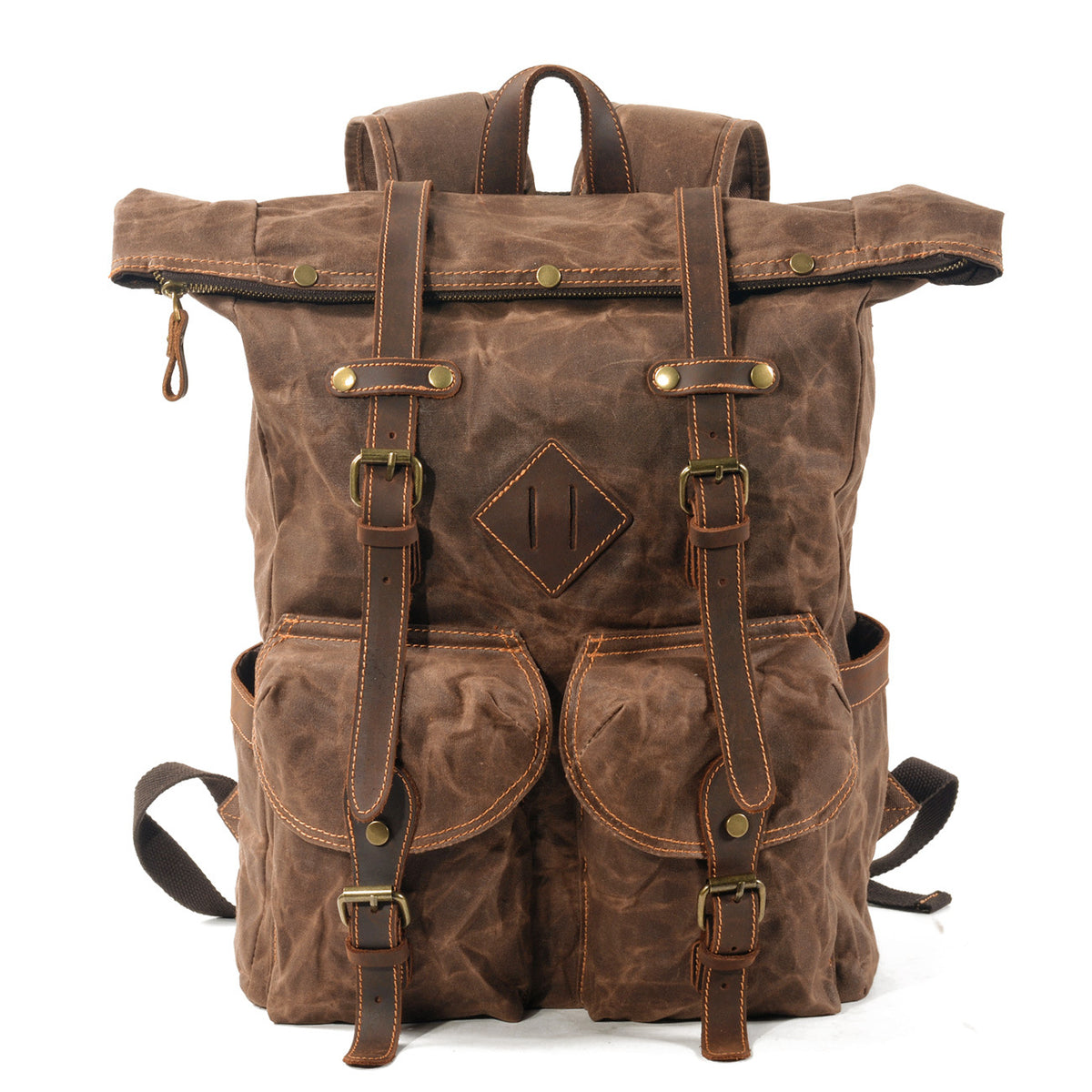 Waxed Canvas Contrast Rucksack