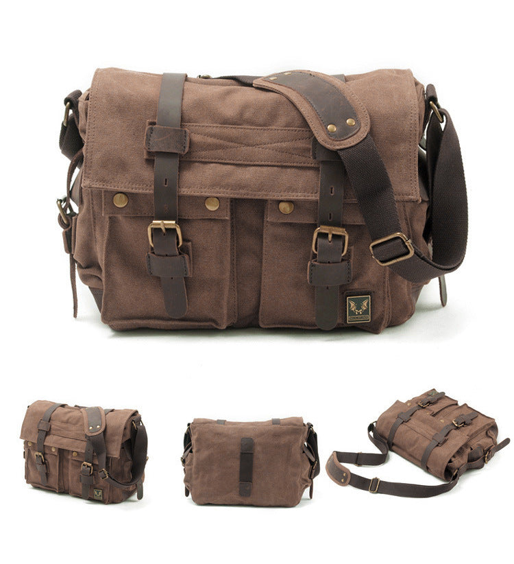Canvas & Crazy-Horse Leather Messenger