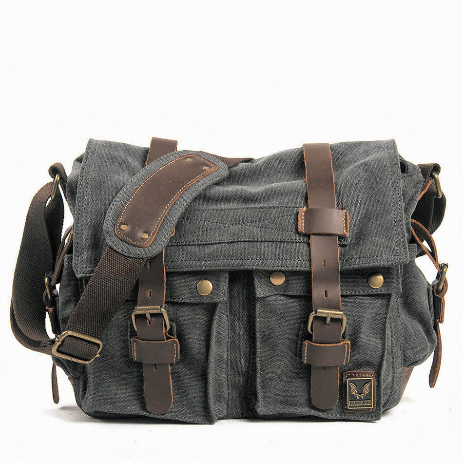 Canvas & Crazy-Horse Leather Messenger