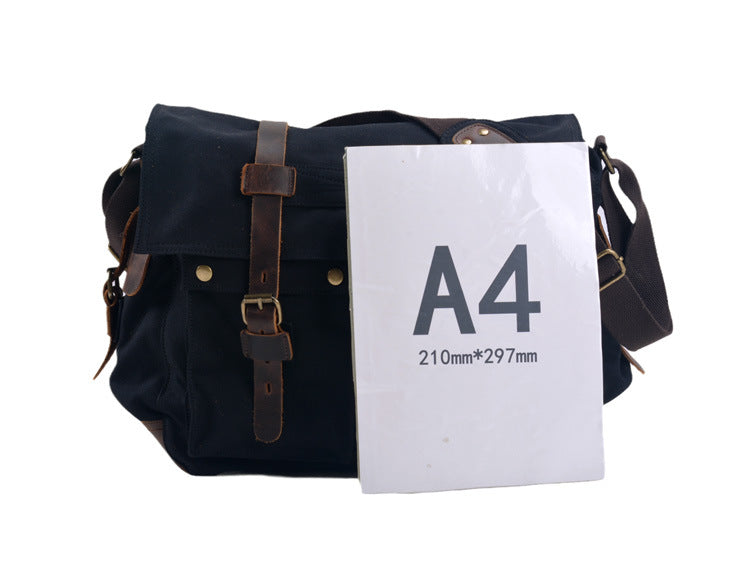 Canvas & Leather Large Messenger