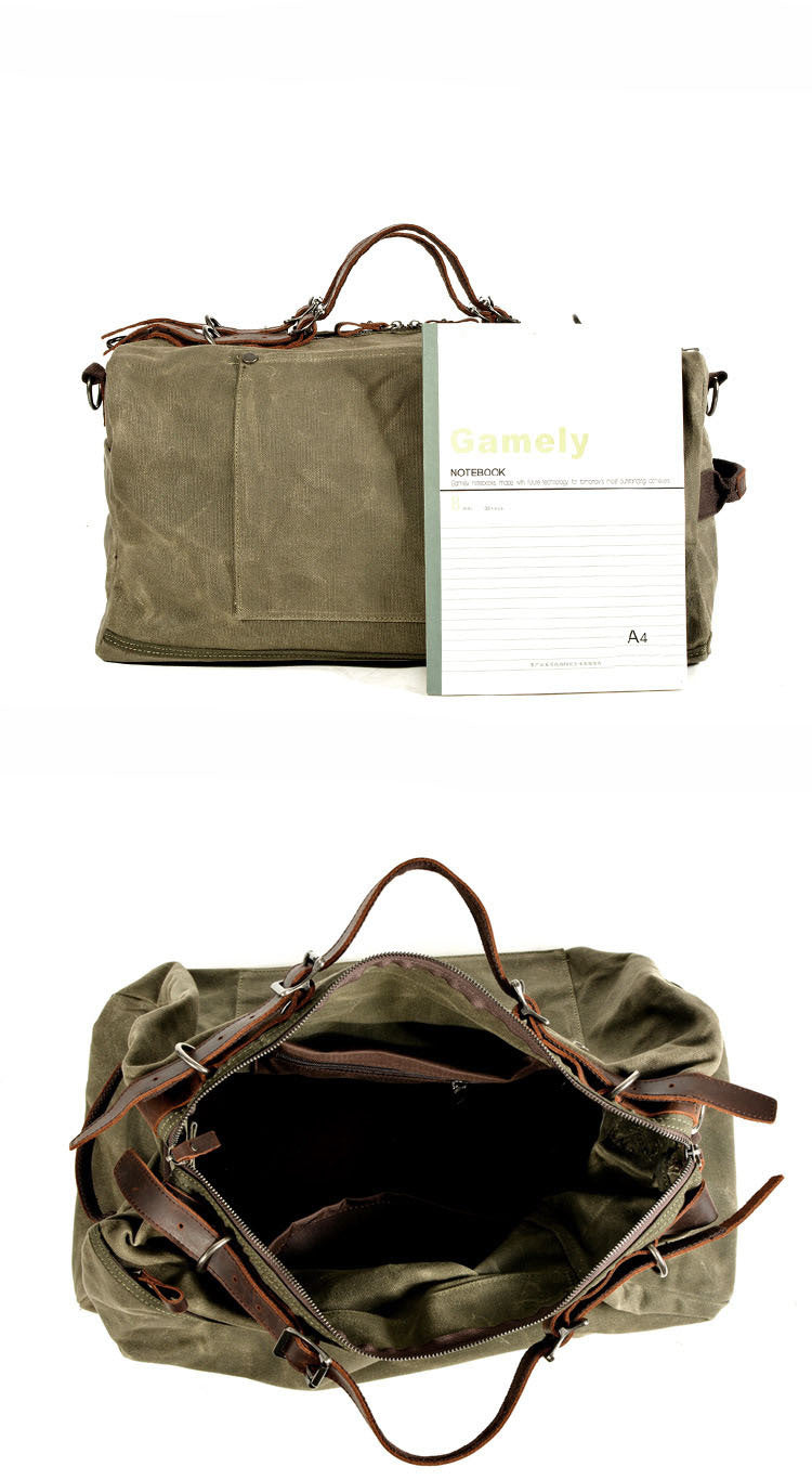 Rough Waxed Canvas Military Bag