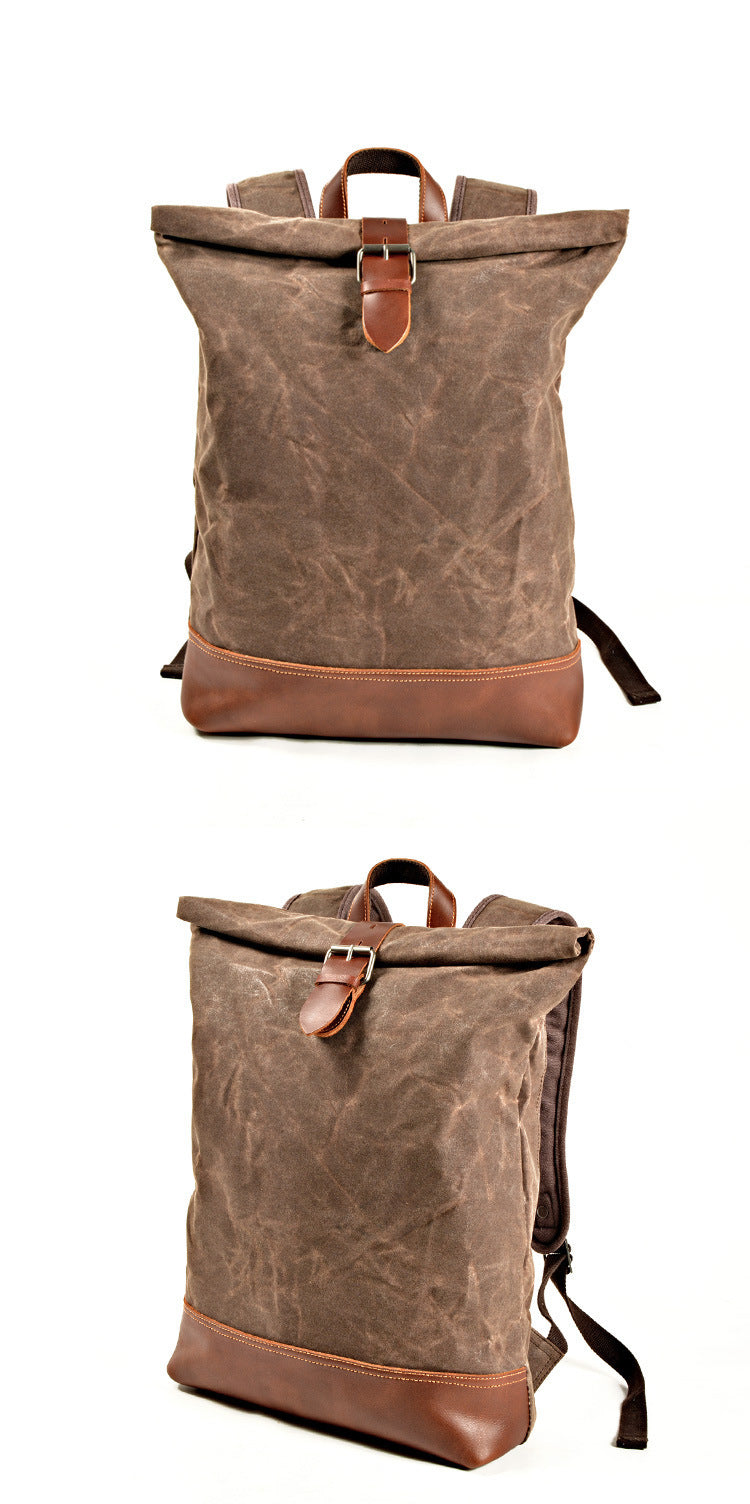 Expandable Canvas Roll-Top Rucksack