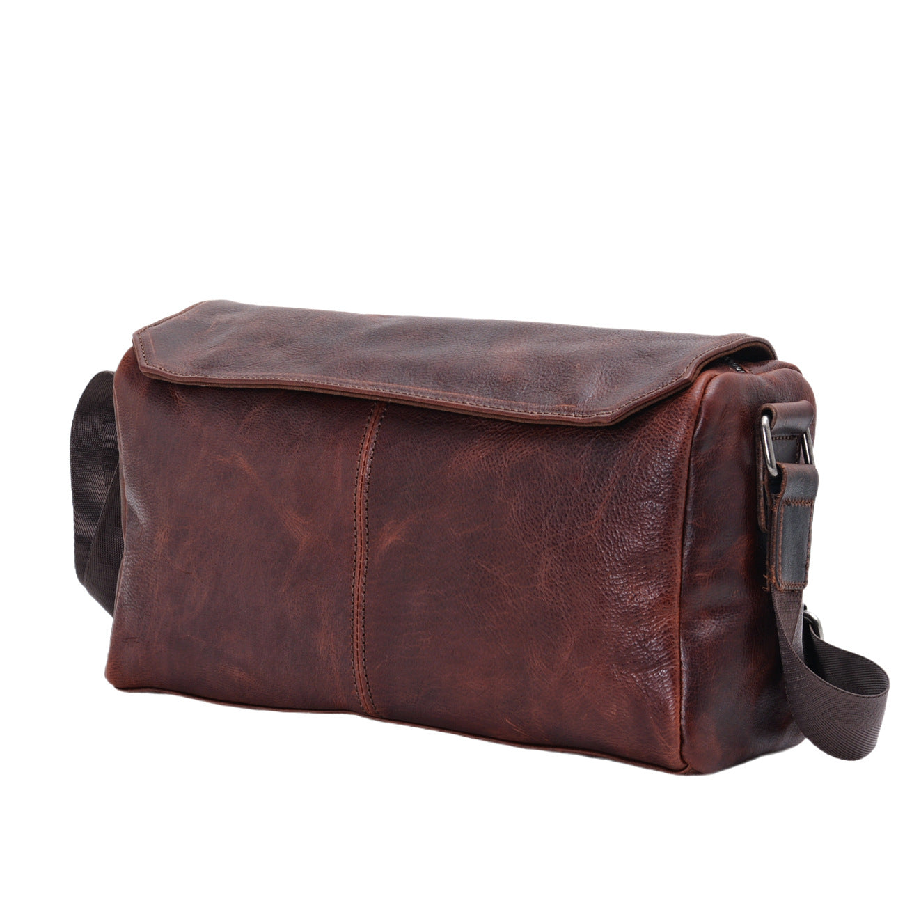 Full-Grain Leather Cylinder Bag