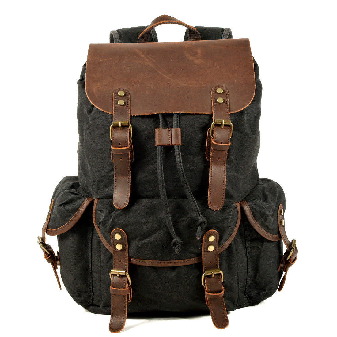 Drawstring Waxed Canvas Rucksack