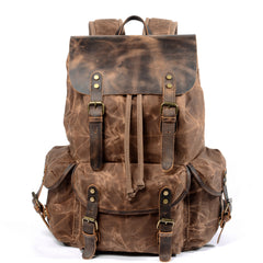 Drawstring Waxed Canvas Rucksack