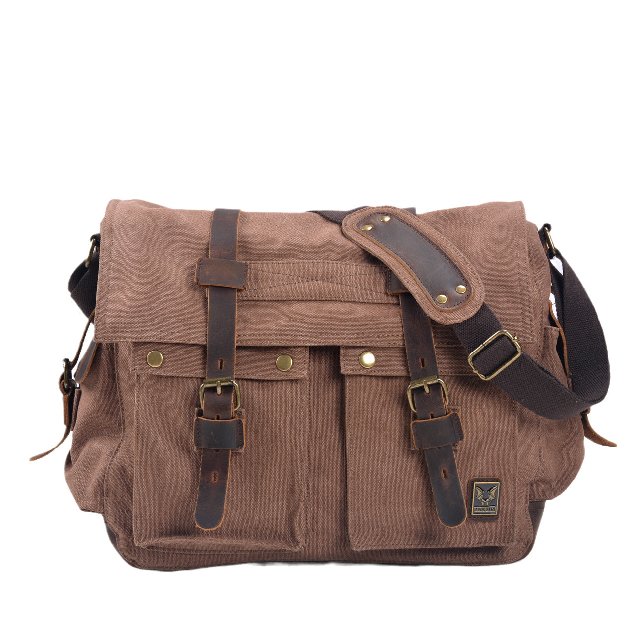 Canvas & Leather Large Messenger