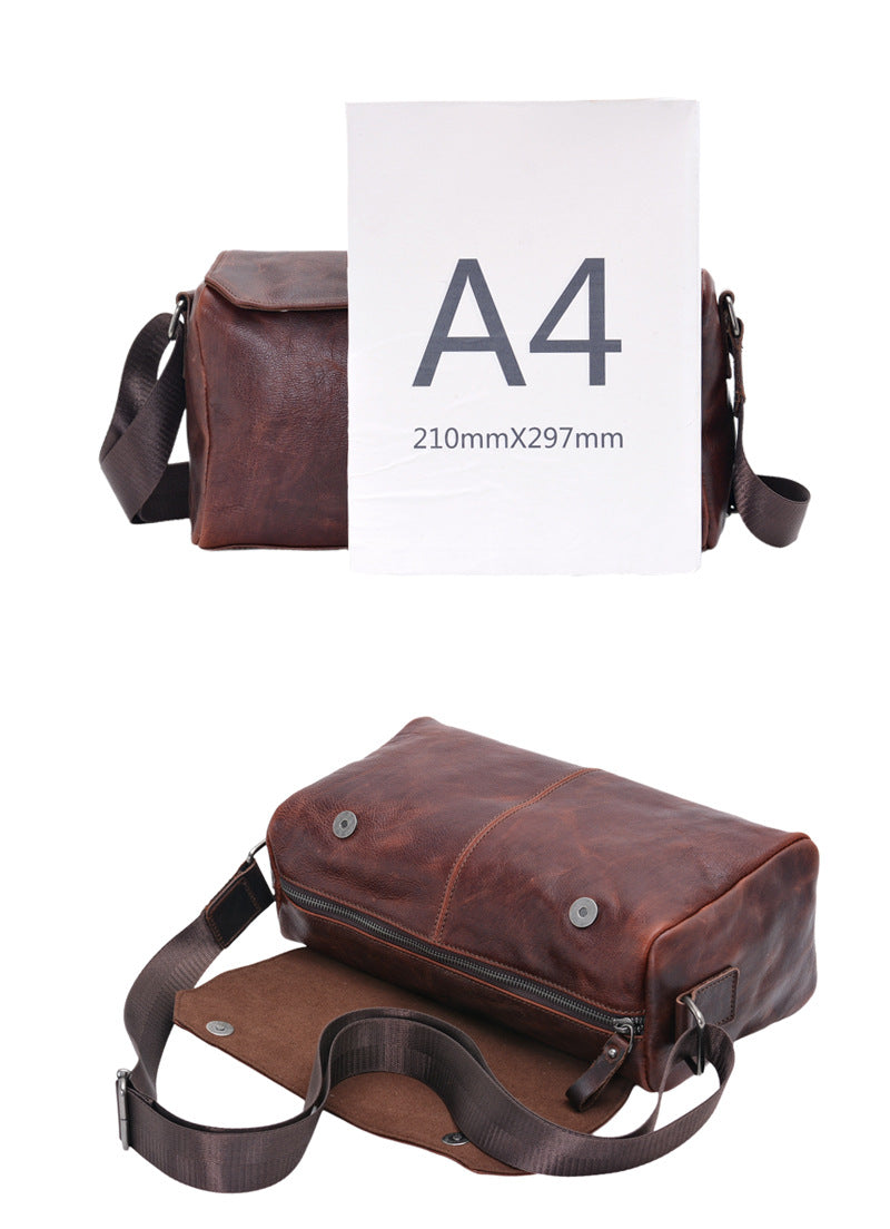 Full-Grain Leather Cylinder Bag