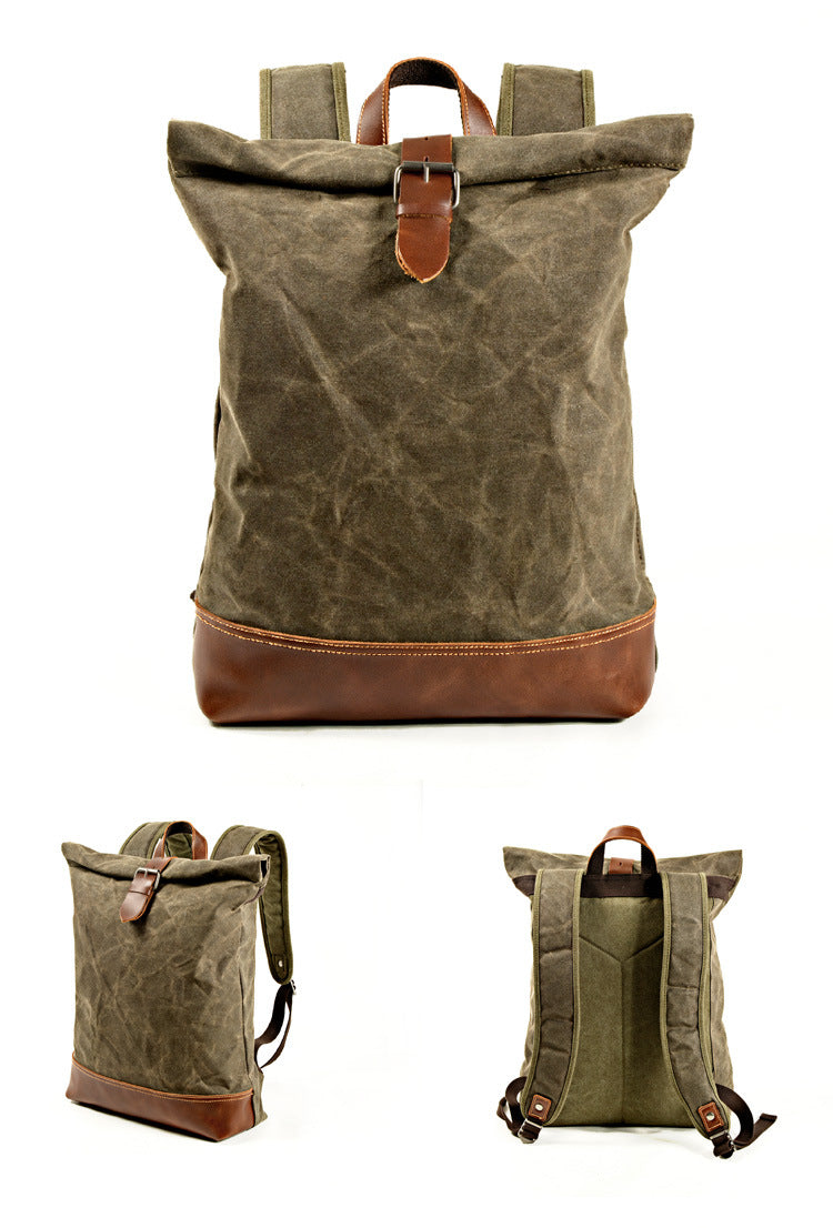 Expandable Canvas Roll-Top Rucksack