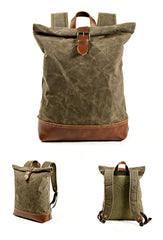 Expandable Canvas Roll-Top Rucksack