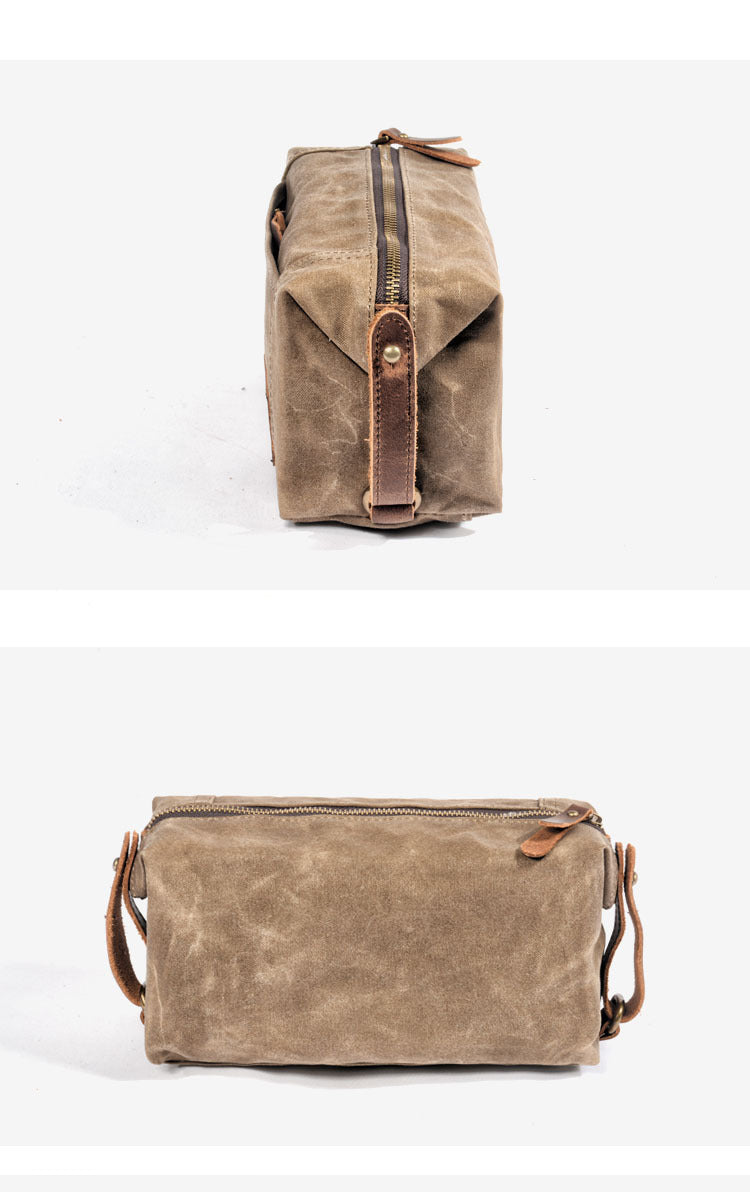 Waxed Canvas Washbag, Small
