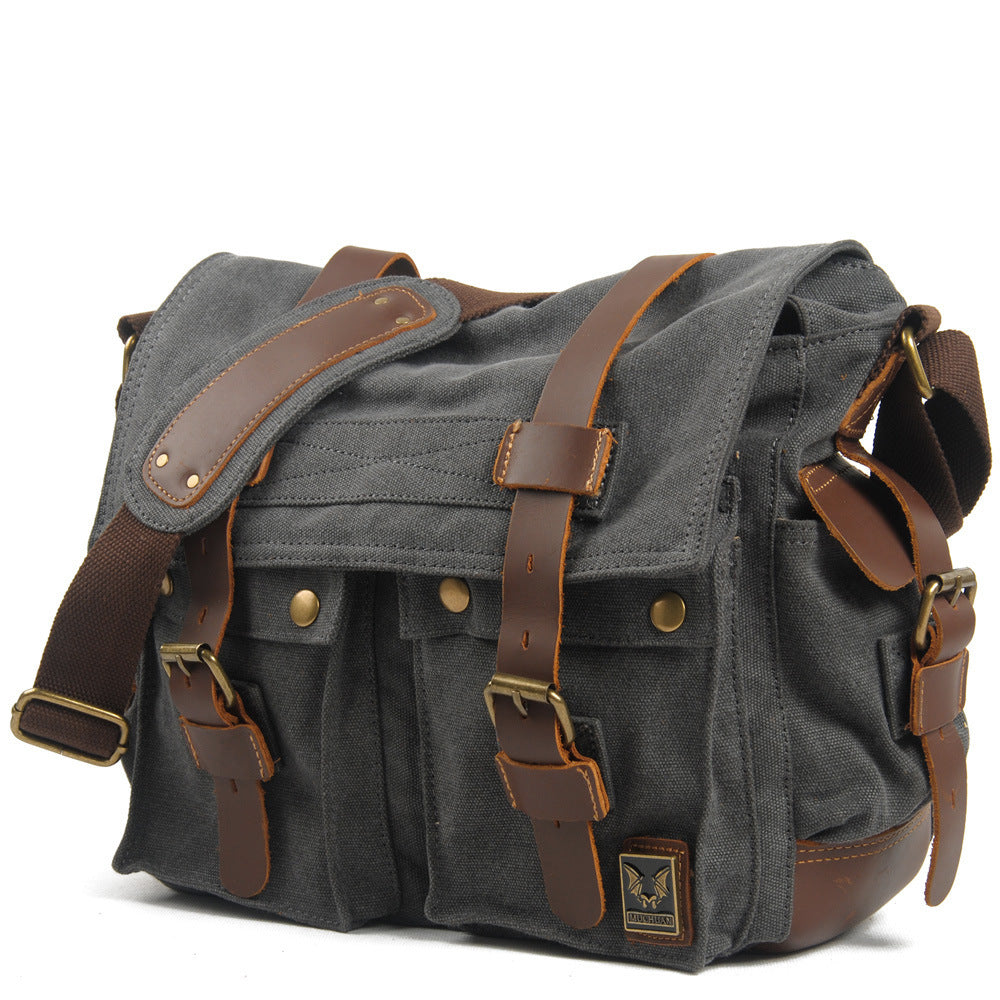Canvas & Crazy-Horse Leather Messenger