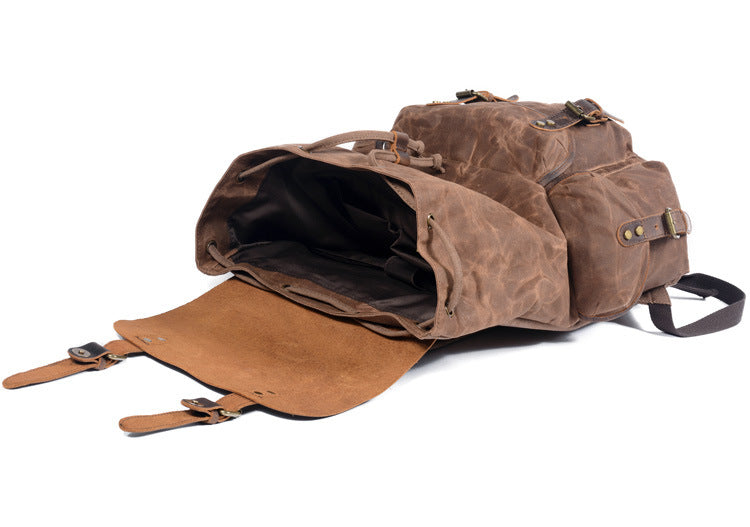 Drawstring Waxed Canvas Rucksack