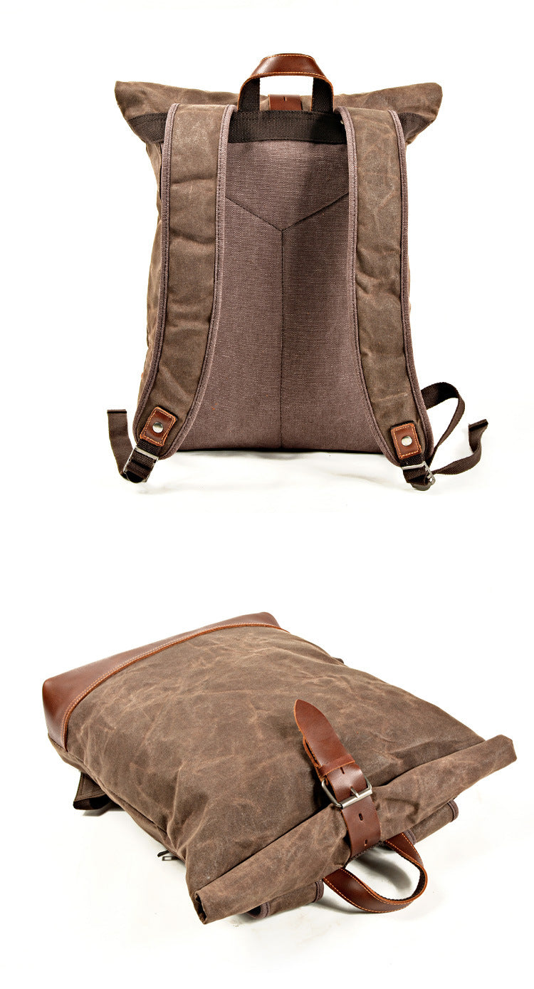 Expandable Canvas Roll-Top Rucksack