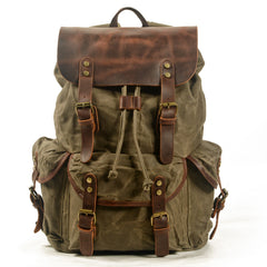 Drawstring Waxed Canvas Rucksack