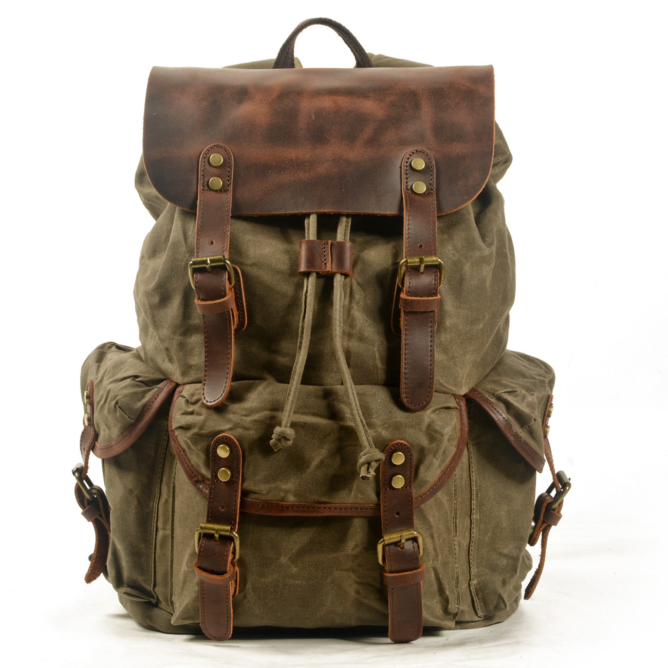 Drawstring Waxed Canvas Rucksack