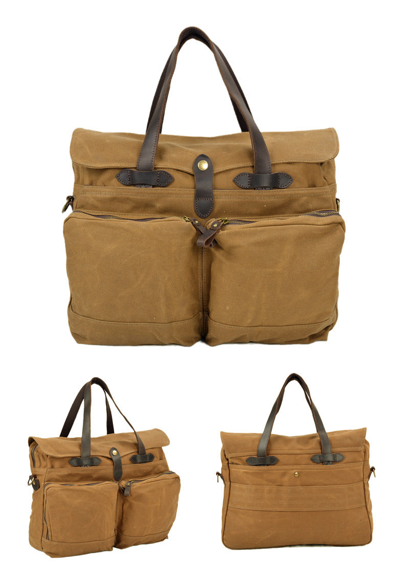 Soft Waxed Canvas Briefcase