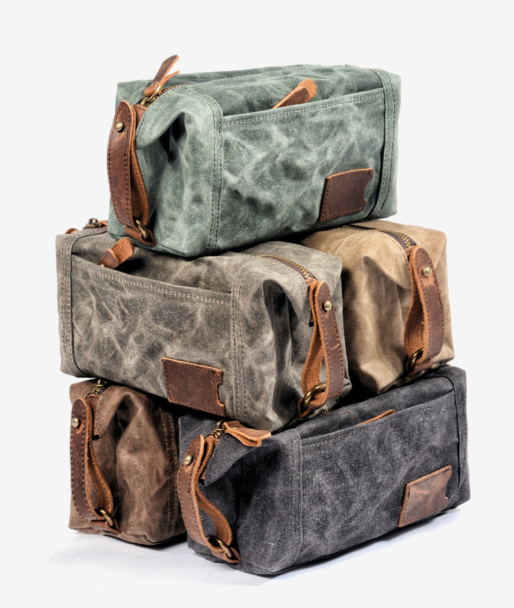 Waxed Canvas Washbag, Small