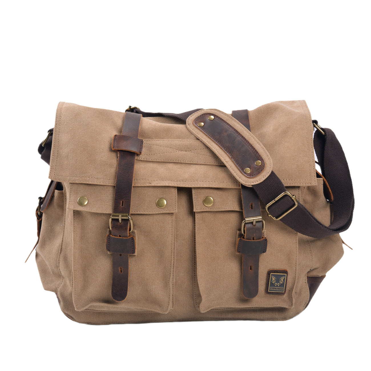 Canvas & Leather Large Messenger