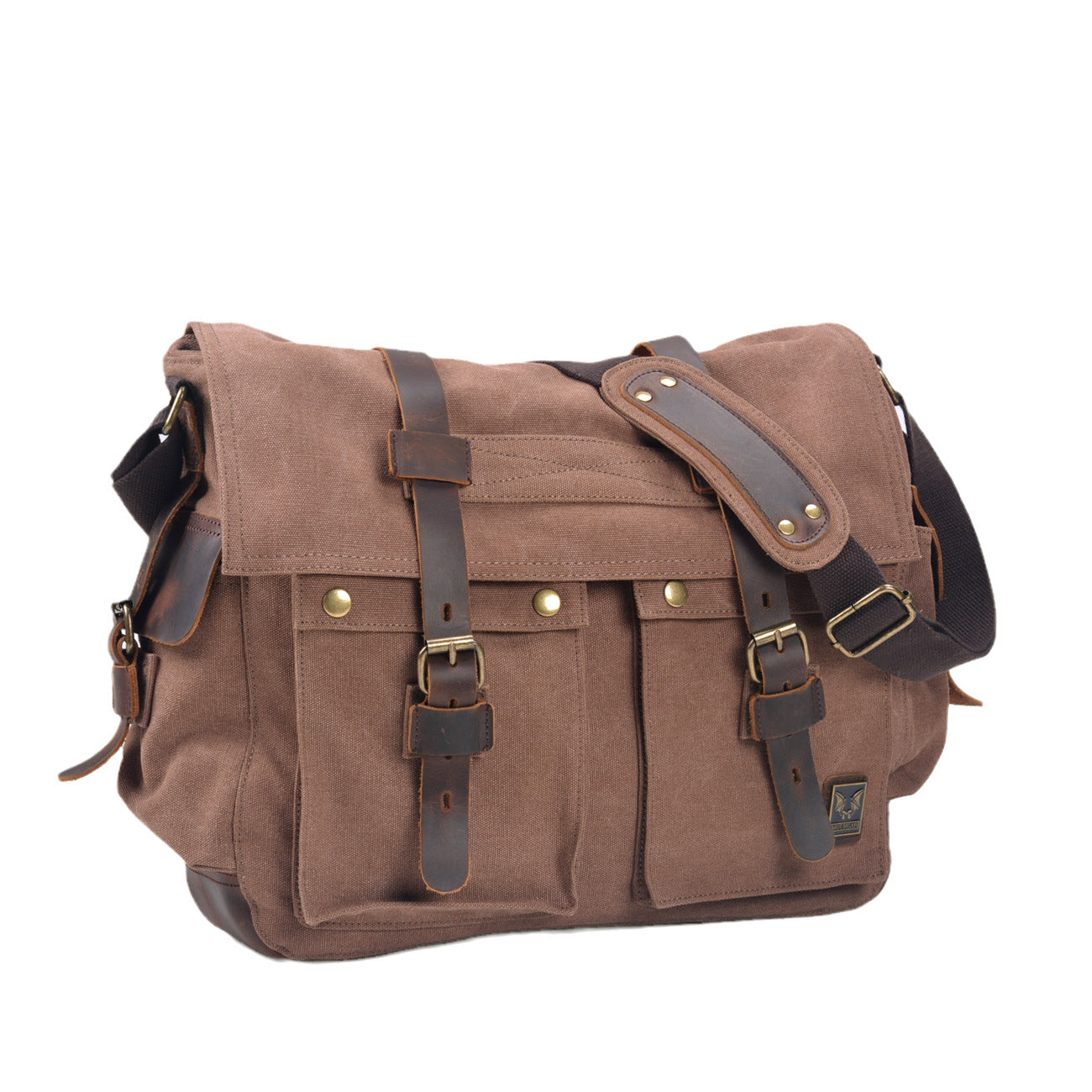 Canvas & Leather Large Messenger