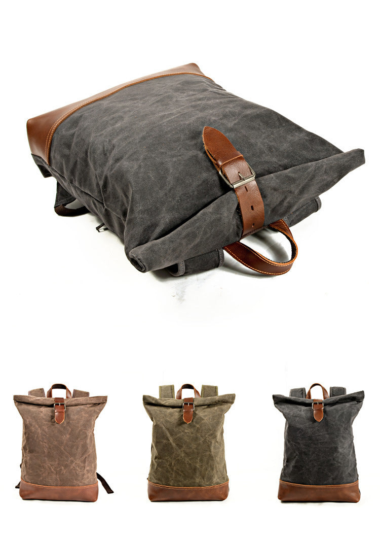 Expandable Canvas Roll-Top Rucksack