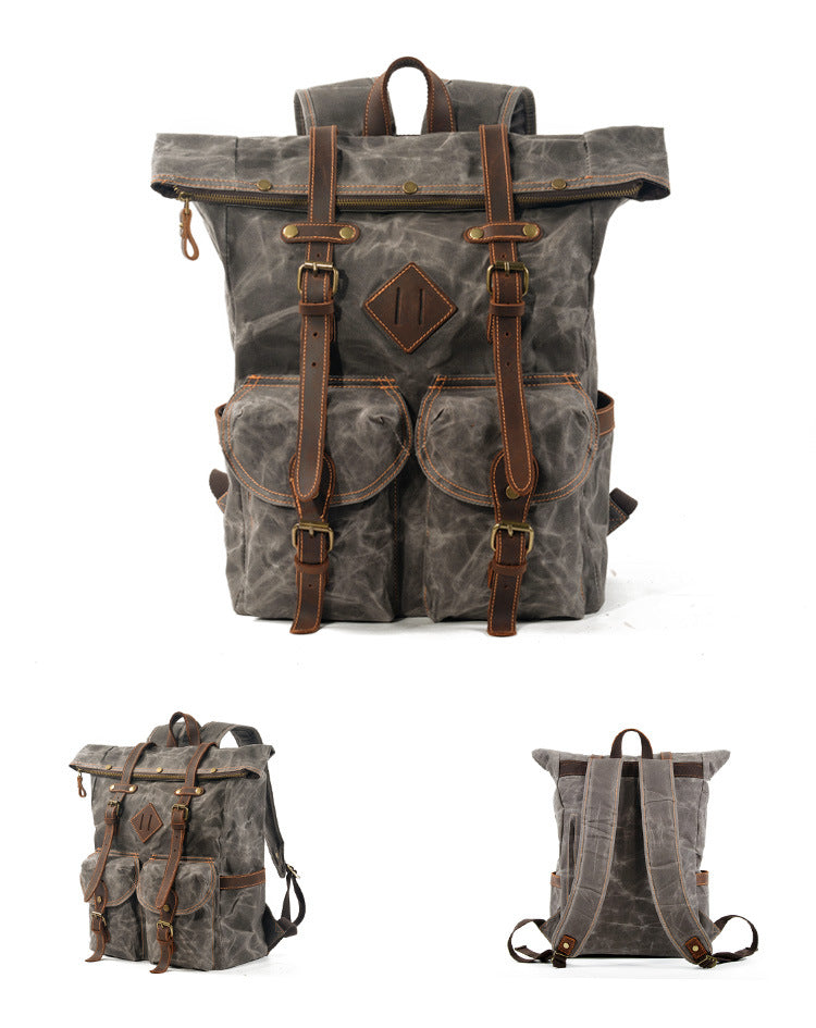 Waxed Canvas Contrast Rucksack