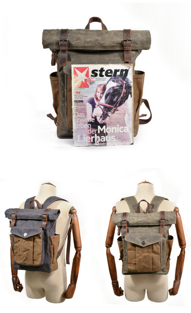 Oil-Waxed Canvas Outdoor Rucksack