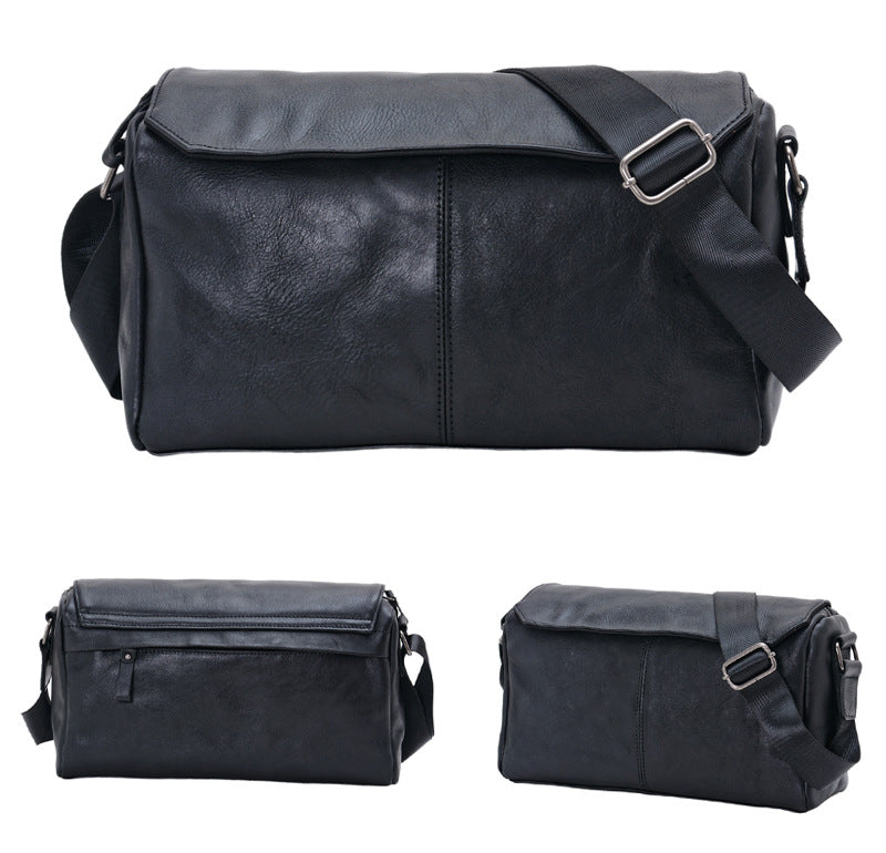 Full-Grain Leather Cylinder Bag