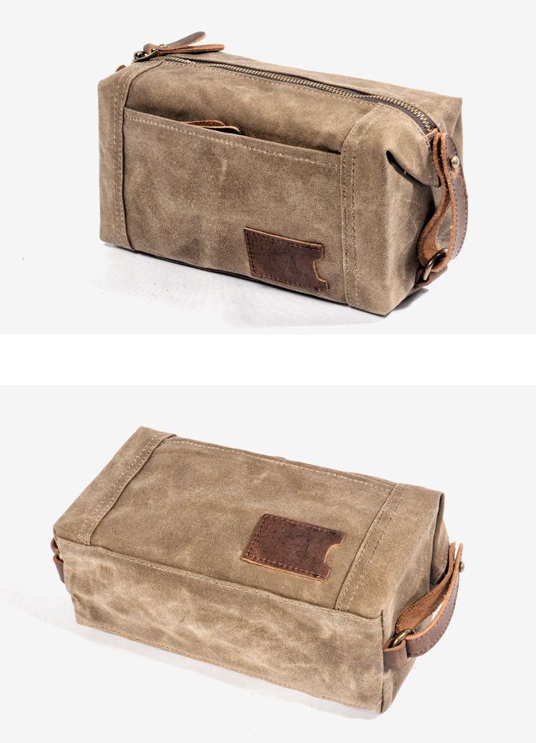 Waxed Canvas Washbag, Small