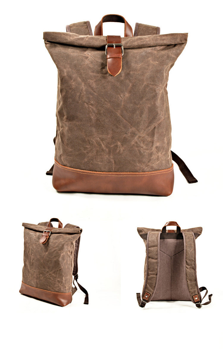 Expandable Canvas Roll-Top Rucksack