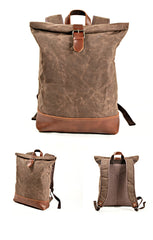 Expandable Canvas Roll-Top Rucksack