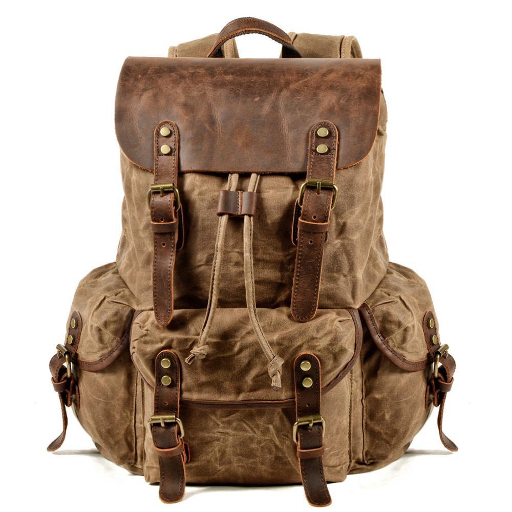 Drawstring Waxed Canvas Rucksack