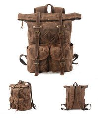 Waxed Canvas Contrast Rucksack