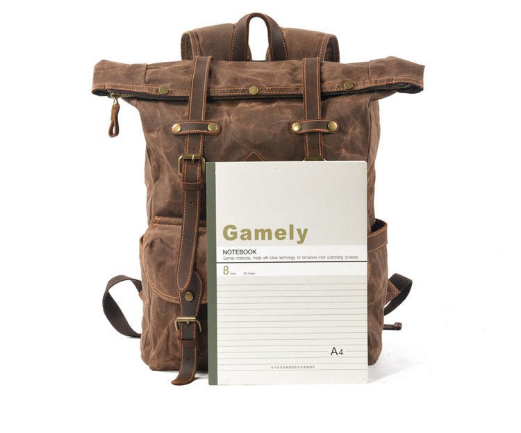 Waxed Canvas Contrast Rucksack