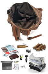 Waxed Canvas Contrast Rucksack