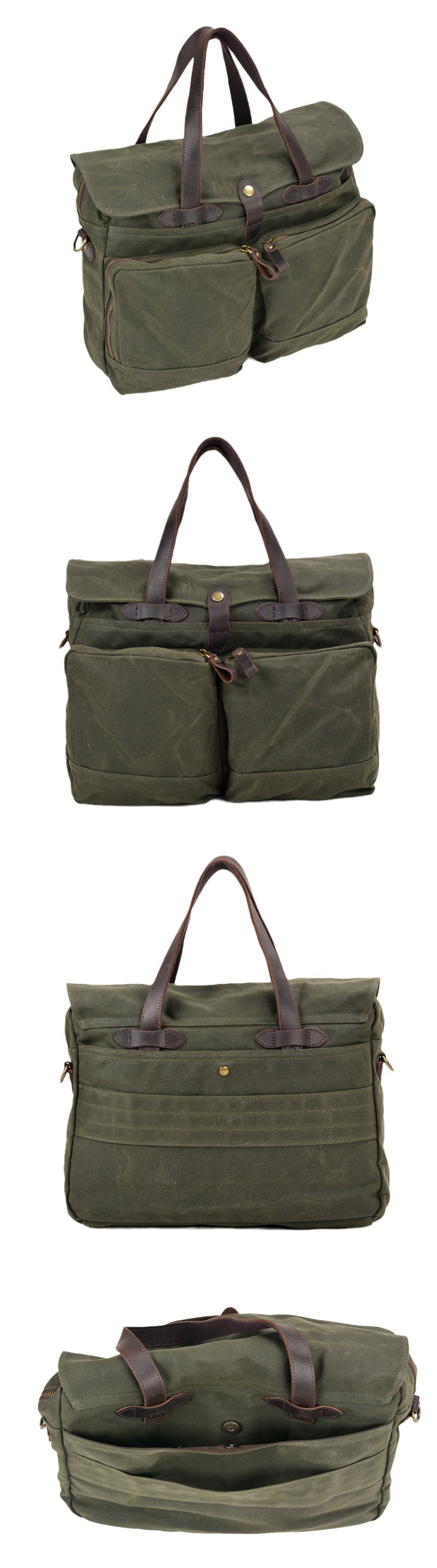Soft Waxed Canvas Briefcase