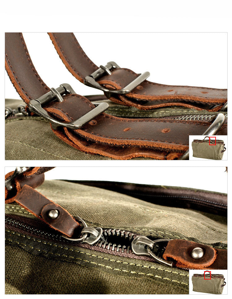 Rough Waxed Canvas Military Bag