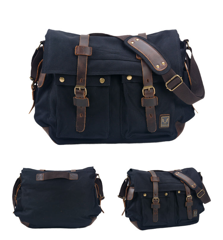 Canvas & Leather Large Messenger