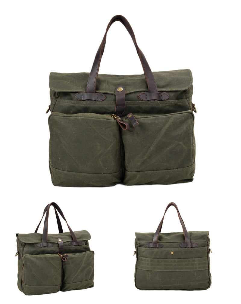 Soft Waxed Canvas Briefcase