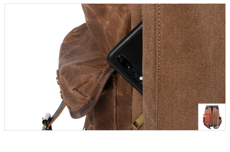 Drawstring Waxed Canvas Rucksack
