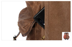 Drawstring Waxed Canvas Rucksack