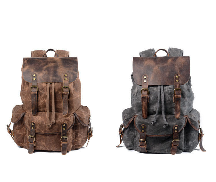 Drawstring Waxed Canvas Rucksack
